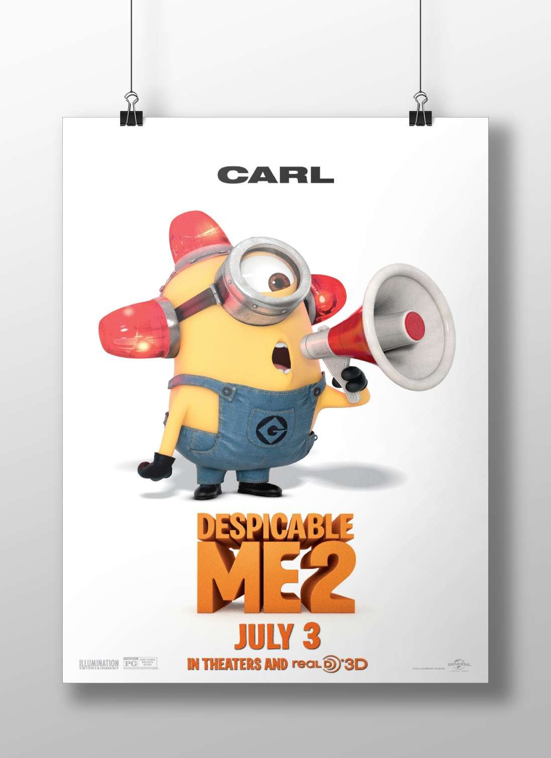 Carl, a Minion character from the Despicable Me 2 franchise Carl - Minion Hero Poster