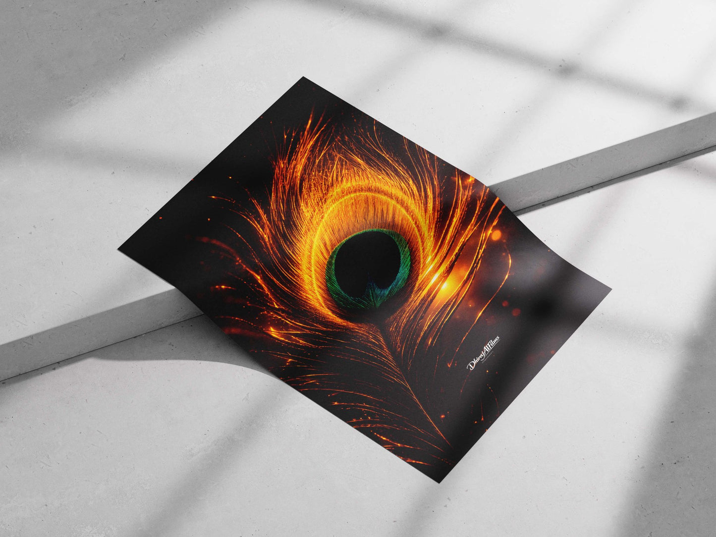 Peacock Feather Main Subject: Peacock Feather Matte poster print — Art wall art India | PosterBoizz