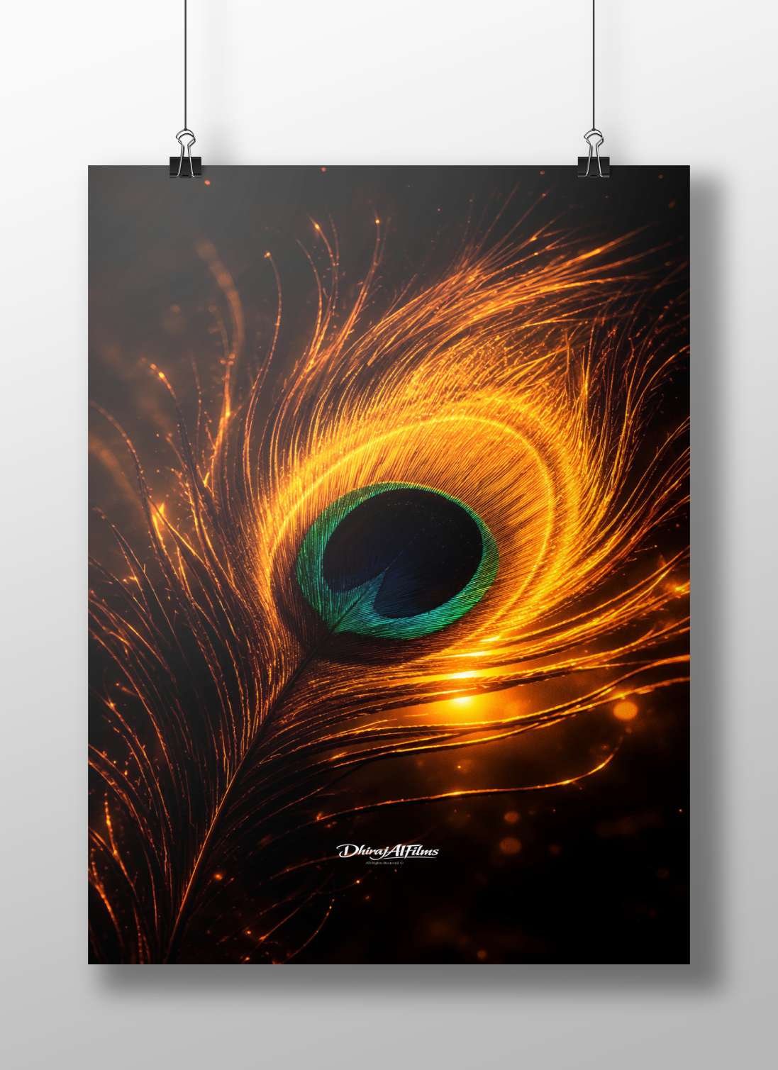 Peacock Feather Main Subject: Peacock Feather Matte BoizzBoard rigid print — Art wall art India | PosterBoizz