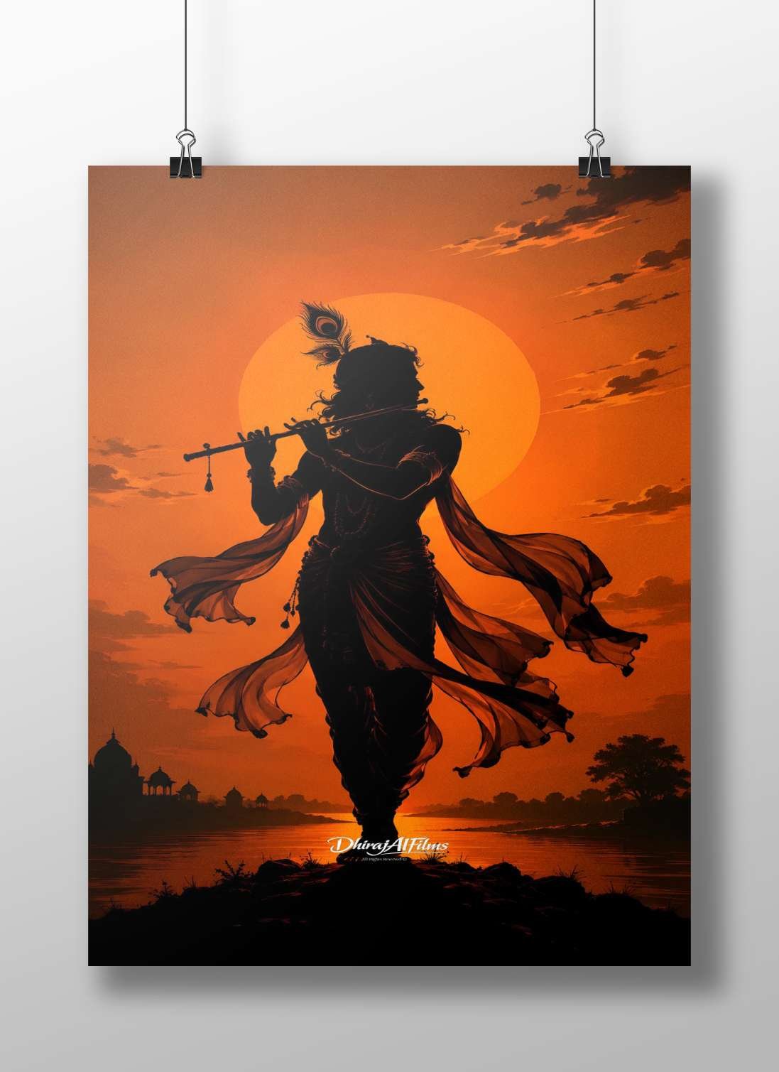 Lord Krishna Main Subject: Lord Krishna Matte BoizzBoard rigid print — Sanatan wall art India | PosterBoizz