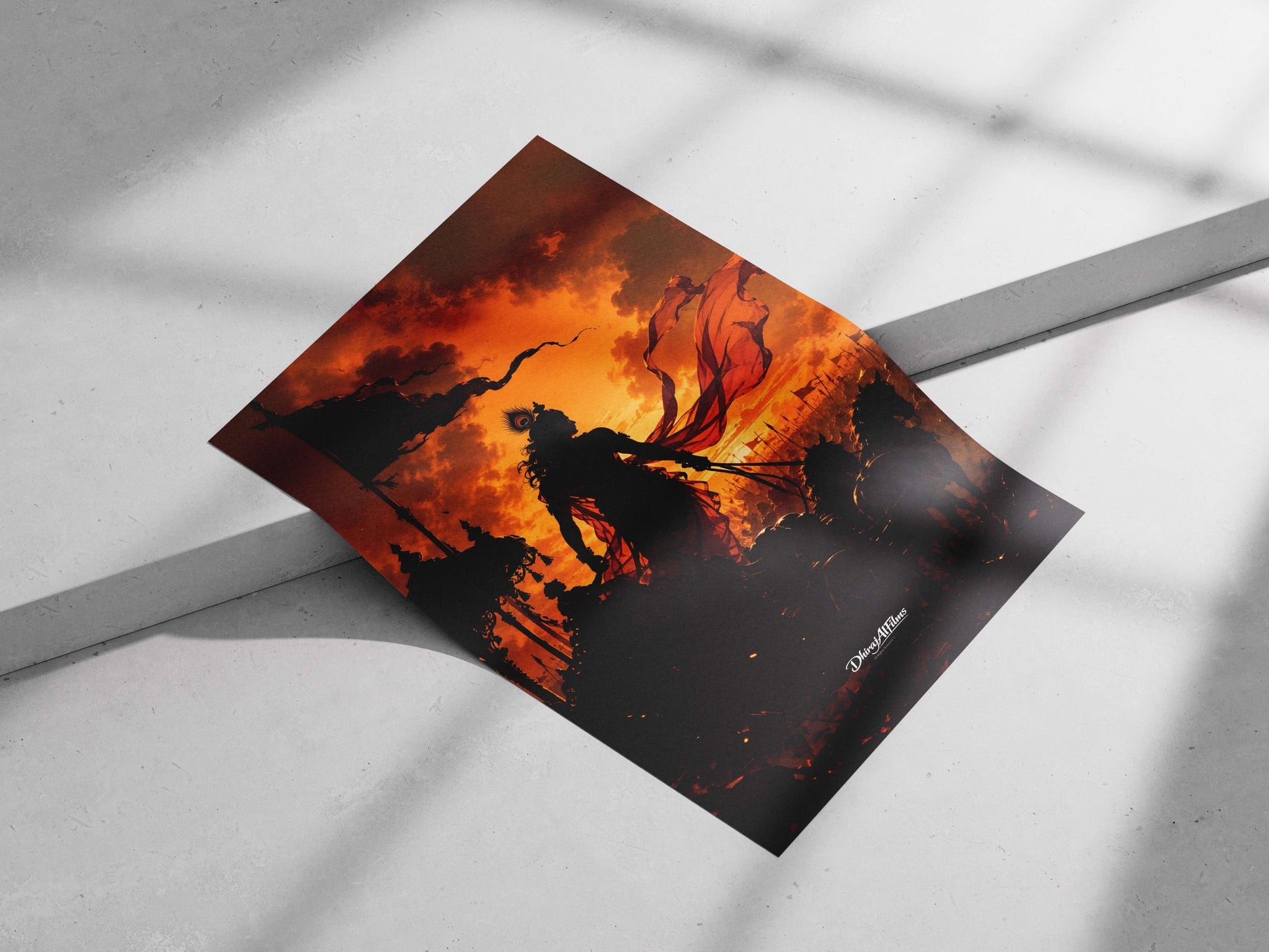 Lord Arjuna (Hindu deity from Mahabharata epic) Main Subject: Lord Arjuna (Hindu deity from Mahabharata epic) Matte poster