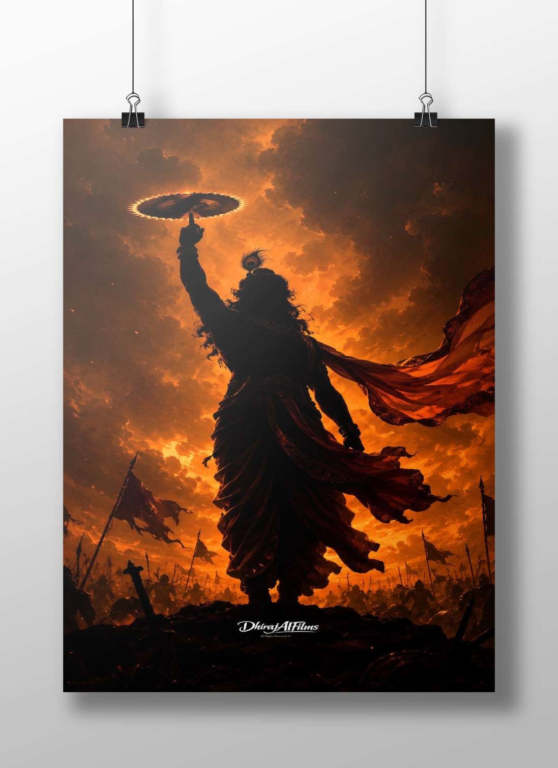 Lord Krishna Main Subject: Lord Krishna Matte BoizzBoard rigid print — Sanatan wall art India | PosterBoizz