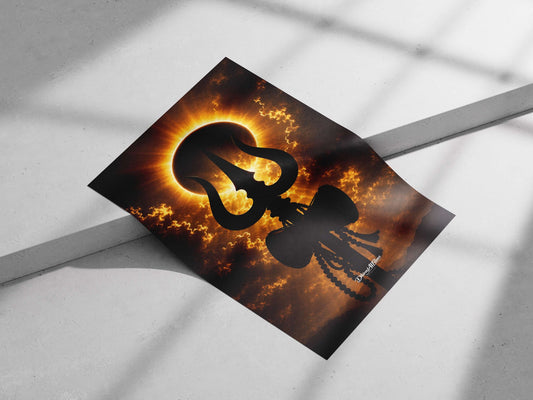 Trishul (sacred Hindu symbol of Lord Shiva) Main Subject: Trishul (sacred Hindu symbol of Lord Shiva) Matte poster print —