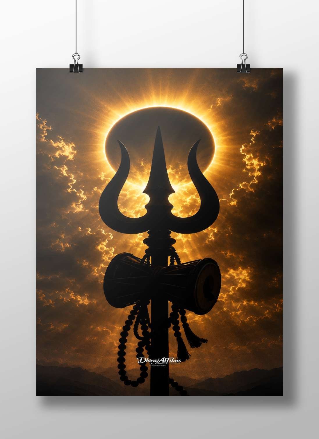 Trishul (sacred Hindu symbol of Lord Shiva) Main Subject: Trishul (sacred Hindu symbol of Lord Shiva) Matte BoizzBoard rigid