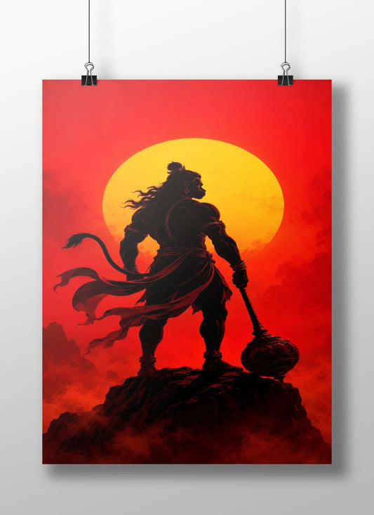 Hanuman (Hindu deity) Main Subject: Hanuman (Hindu deity) Matte BoizzBoard rigid print — Sanatan wall art India | PosterBoizz