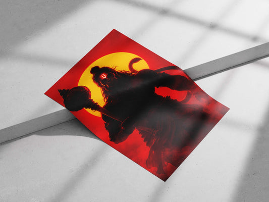 Hanuman Main Subject: Hanuman Matte poster print — Sanatan wall art India | PosterBoizz