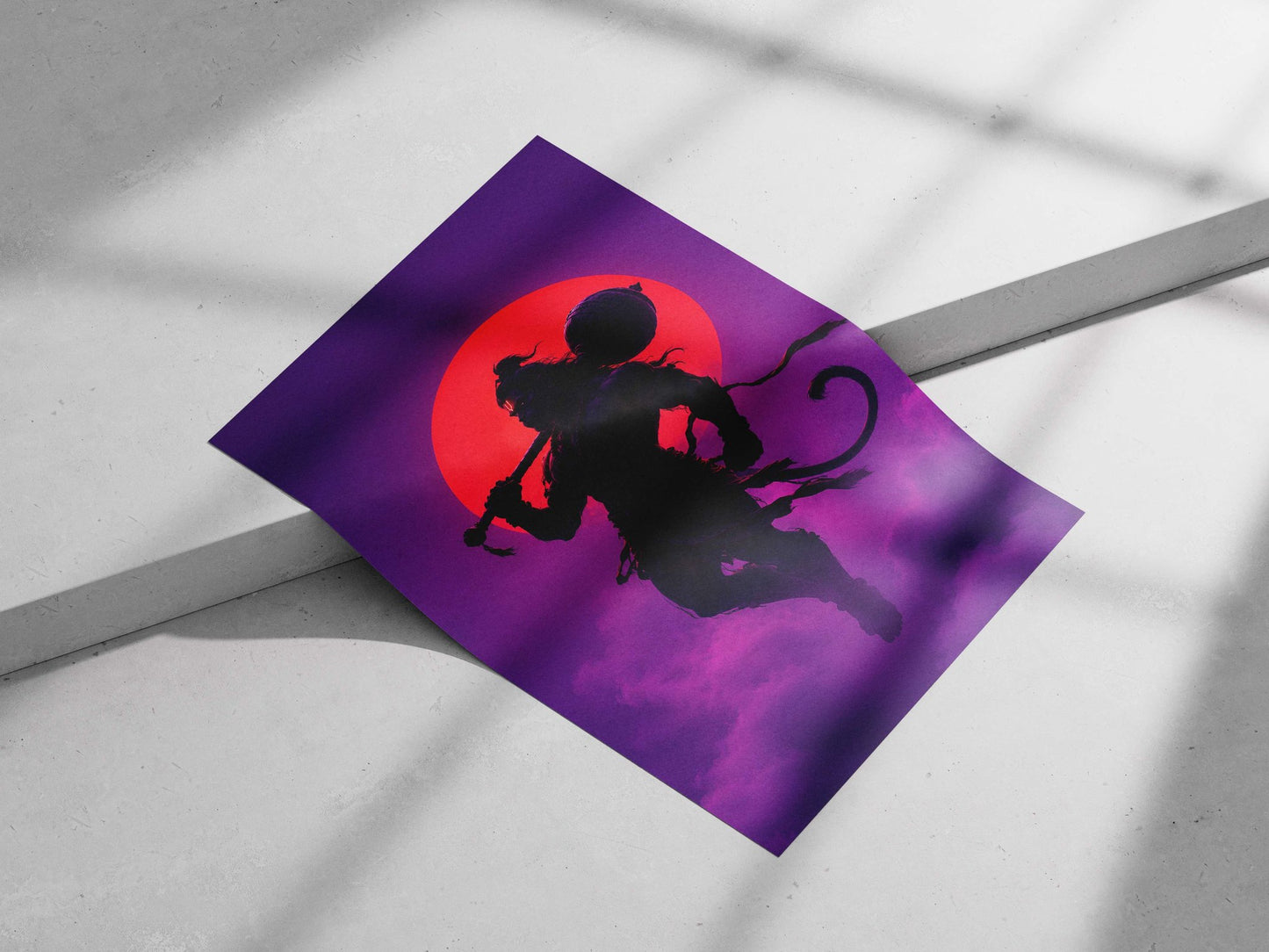 Hanuman (Hindu deity) Main Subject: Hanuman (Hindu deity) Matte poster print — Sanatan wall art India | PosterBoizz