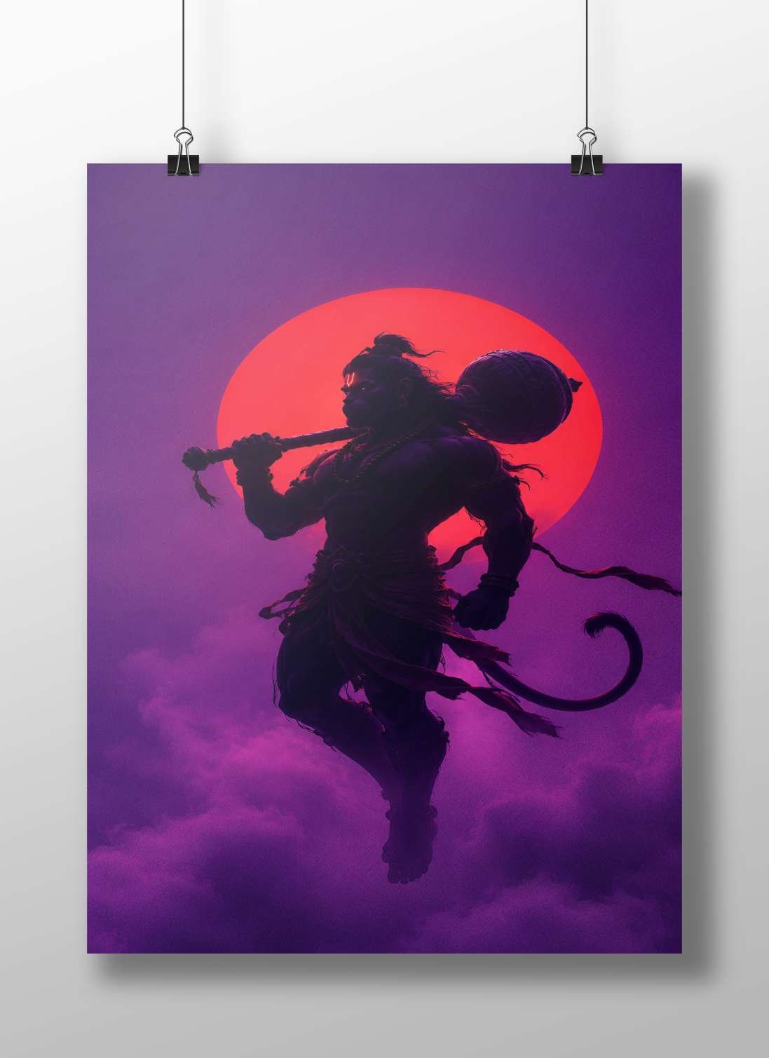 Hanuman (Hindu deity) Main Subject: Hanuman (Hindu deity) Matte BoizzBoard rigid print — Sanatan wall art India | PosterBoizz