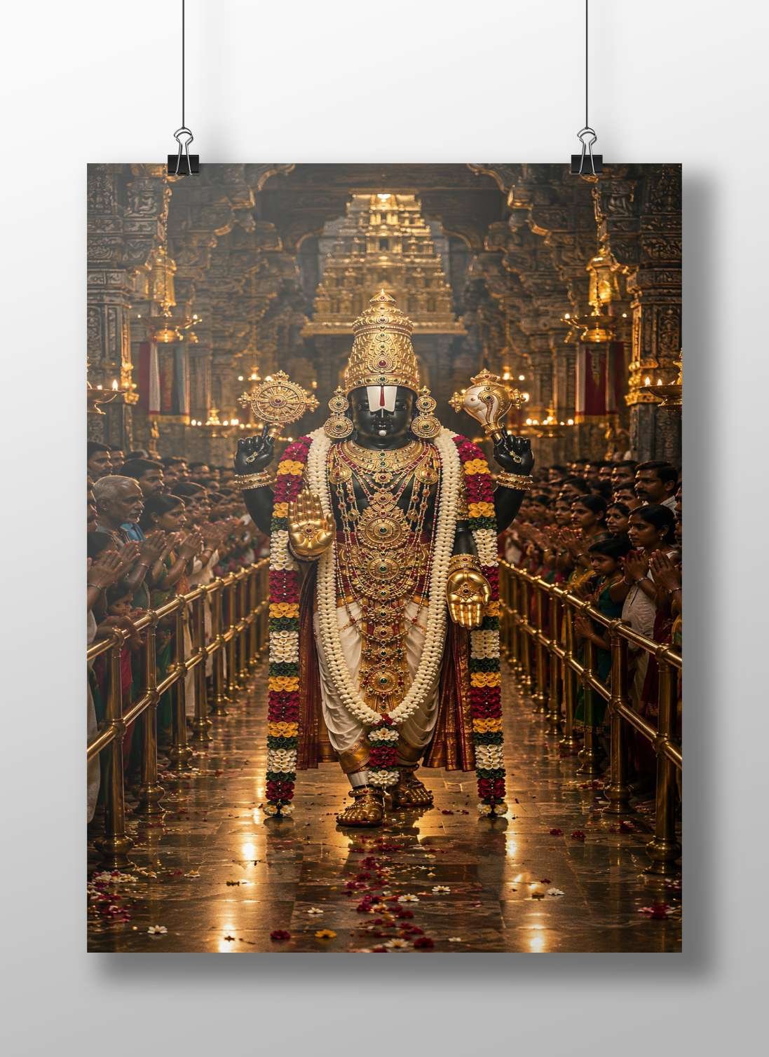 Lord Vishnu Main Subject: Lord Vishnu Matte BoizzBoard rigid print — Sanatan wall art India | PosterBoizz