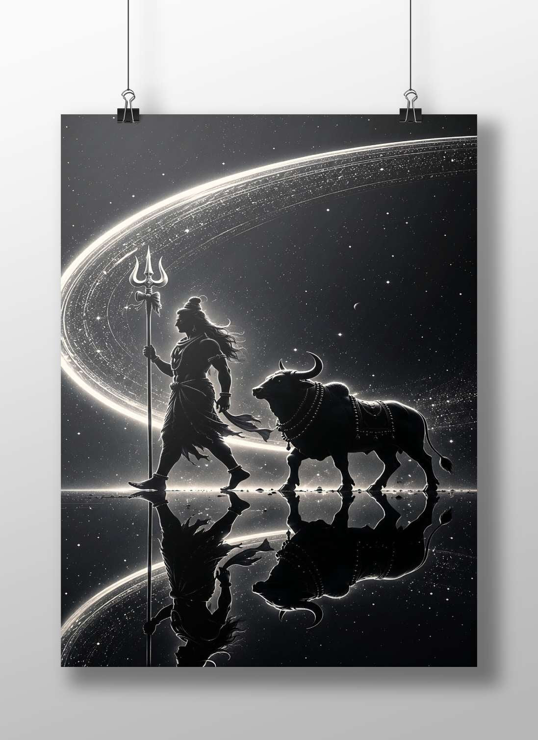 Shiva (Hindu deity) and his mount Nandi bull Main Subject: Shiva (Hindu deity) and his mount Nandi bull Matte BoizzBoard