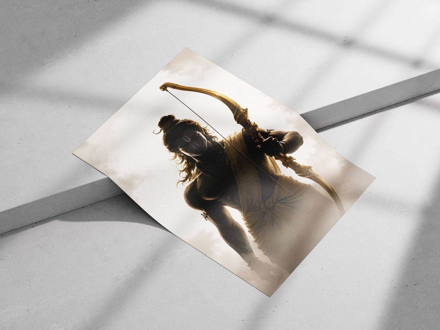 Lord Rama (a major deity in Hindu mythology) Main Subject: Lord Rama (a major deity in Hindu mythology) Matte poster print —