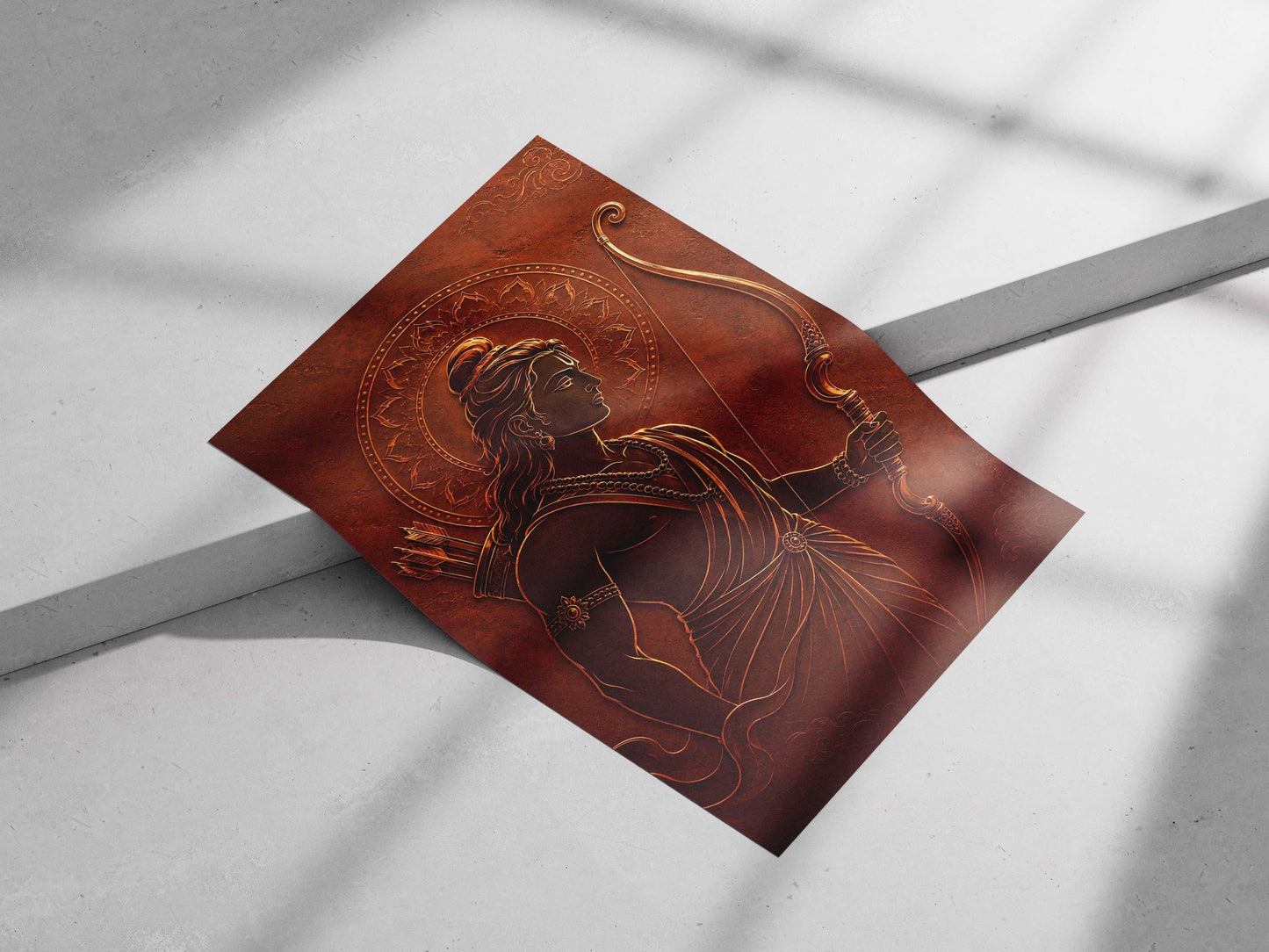 Lord Rama (a prominent deity in Hindu mythology) Main Subject: Lord Rama (a prominent deity in Hindu mythology) Matte poster