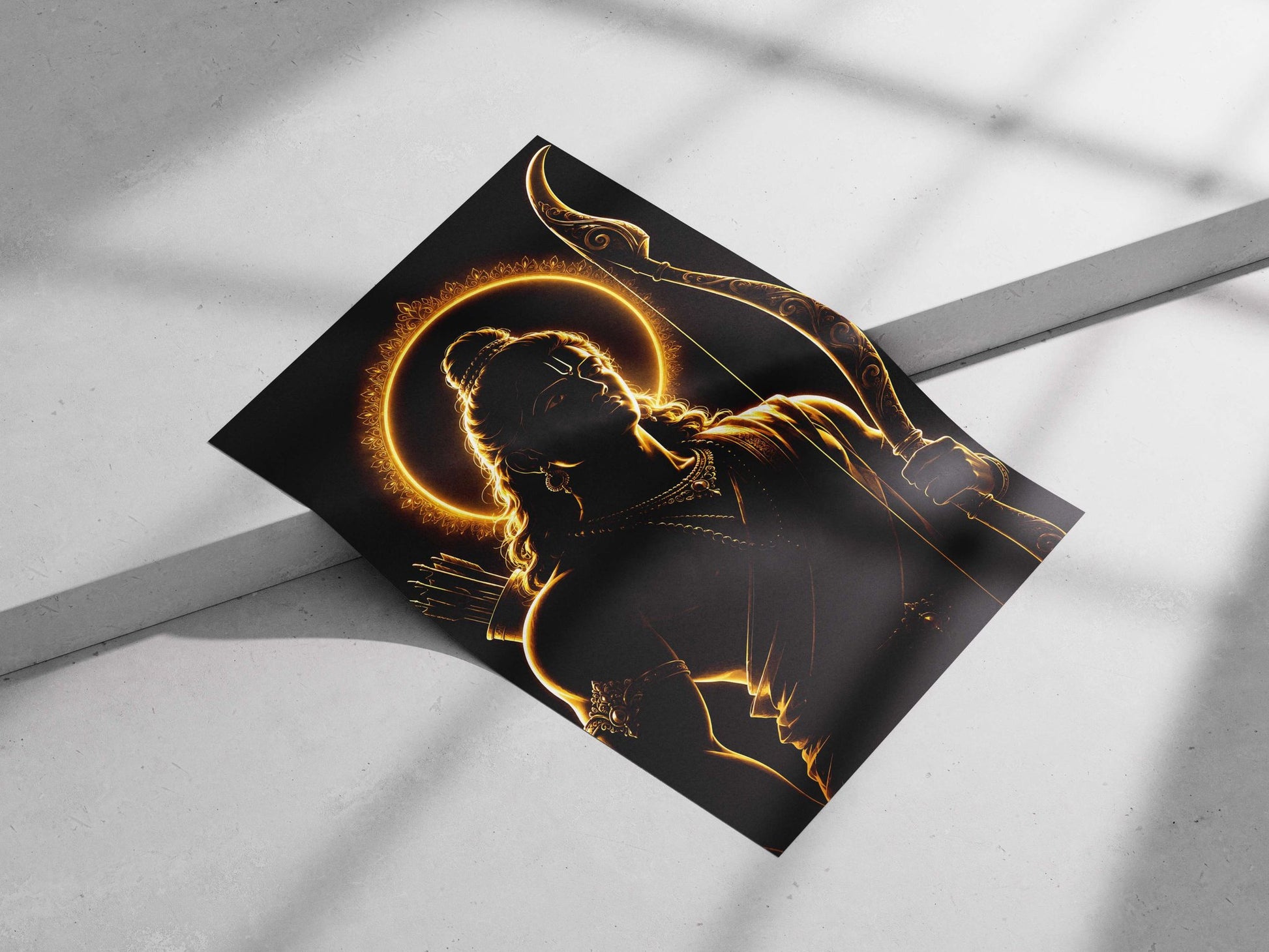 Lord Rama Main Subject: Lord Rama Matte poster print — Sanatan wall art India | PosterBoizz