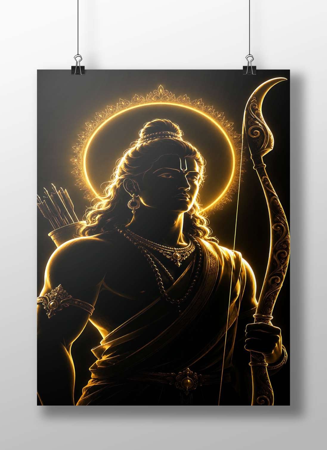 Lord Rama Main Subject: Lord Rama Matte BoizzBoard rigid print — Sanatan wall art India | PosterBoizz
