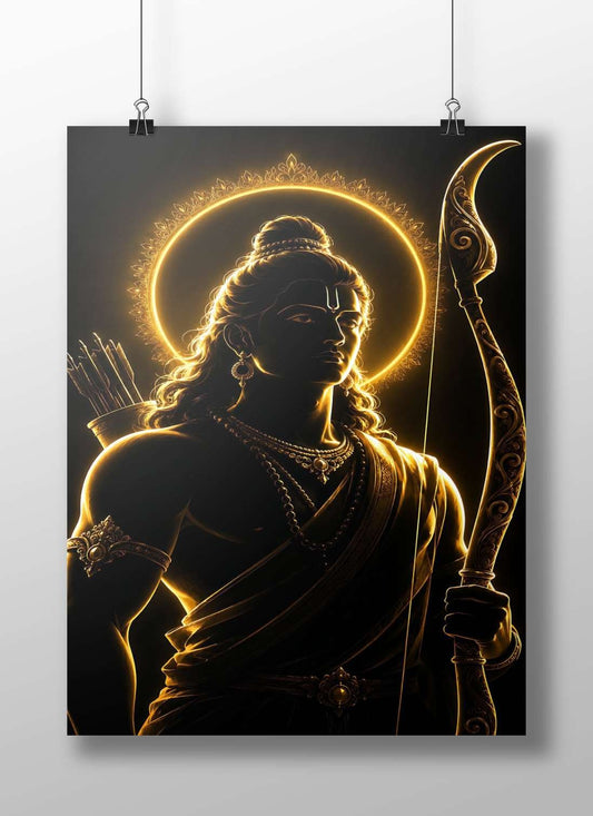 Lord Rama Main Subject: Lord Rama Matte BoizzBoard rigid print — Sanatan wall art India | PosterBoizz