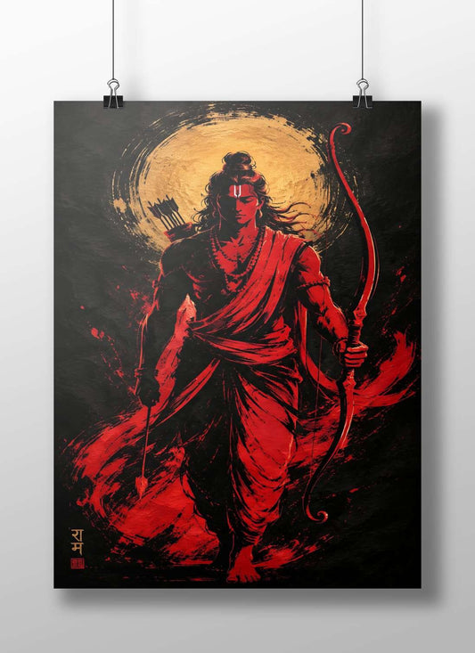 Lord Rama (Hindu deity) Main Subject: Lord Rama (Hindu deity) Matte BoizzBoard rigid print — Sanatan wall art India |