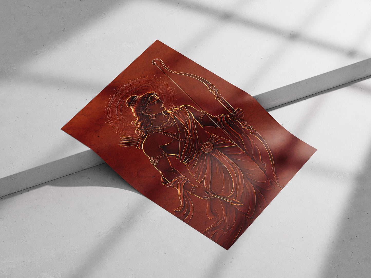 Lord Rama (Hindu deity from the Ramayana) Main Subject: Lord Rama (Hindu deity from the Ramayana) Matte poster print —