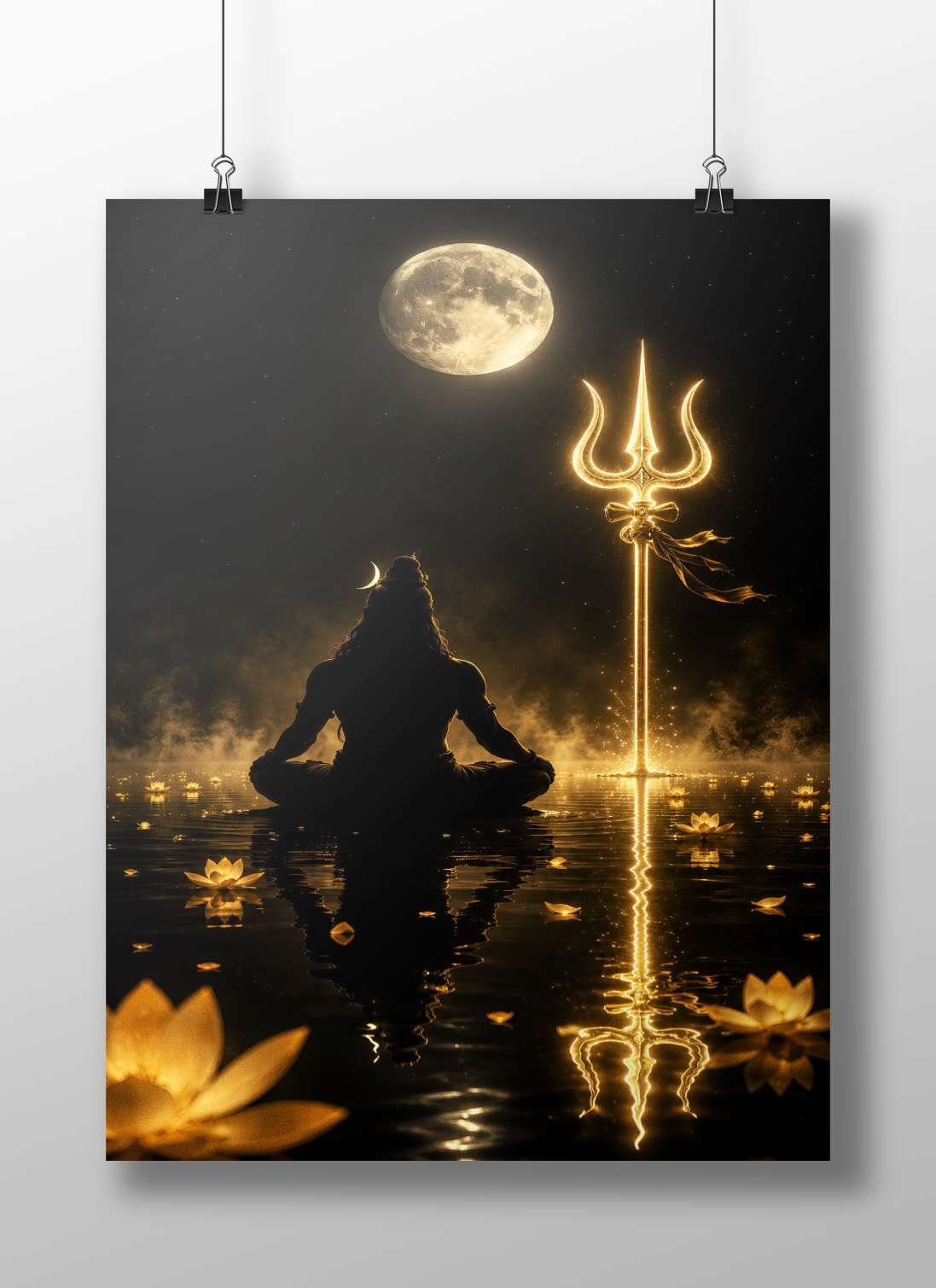 Lord Shiva (Hindu deity) Main Subject: Lord Shiva (Hindu deity) Matte BoizzBoard rigid print — Sanatan wall art India |