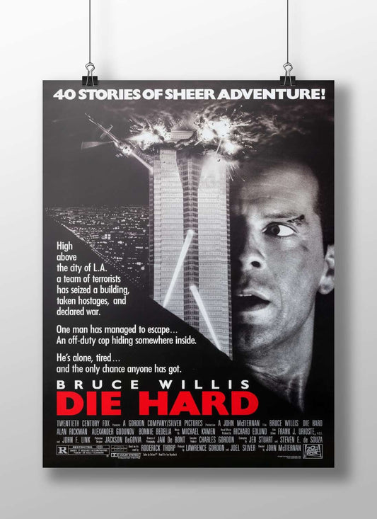 Bruce Willis in the movie "Die Hard" John Mcclane - Iconic Die Hard Poster