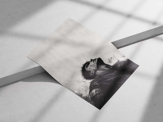Guts from Berserk franchise Main Subject: Guts from Berserk franchise Matte poster print — Anime wall art India | PosterBoizz