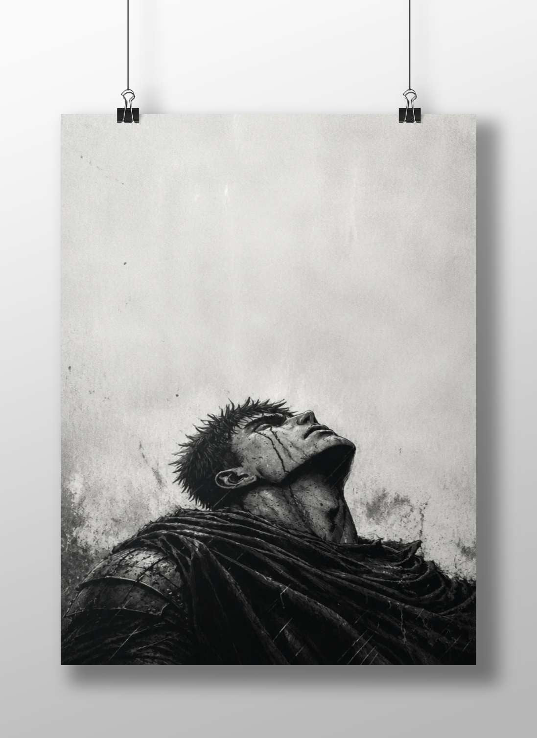 Guts from Berserk franchise Main Subject: Guts from Berserk franchise Matte BoizzBoard rigid print — Anime wall art India |