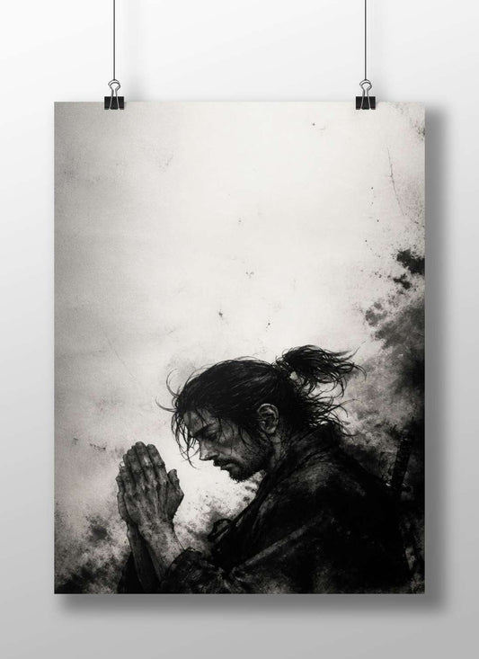 Jin Sakai from *Ghost of Tsushima* Main Subject: Jin Sakai from *Ghost of Tsushima* Matte BoizzBoard rigid print — Anime