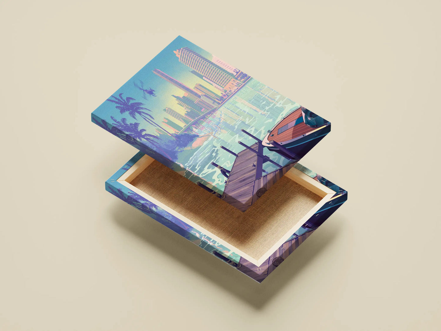 Miami Pixel Art Wallpaper | Retro 8-Bit Cityscape