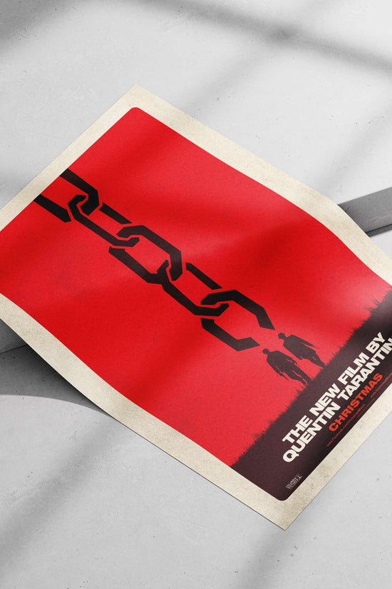 The film "Unchained" directed by Quentin Tarantino. Unchained - Q-Tarantino Iconic Scene Poster