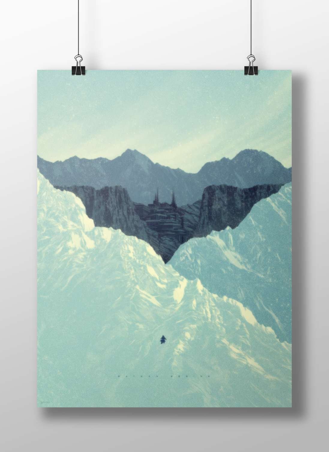 the snow-covered mountain valley with a hidden city Himalayan Mystery - Hidden City Poster