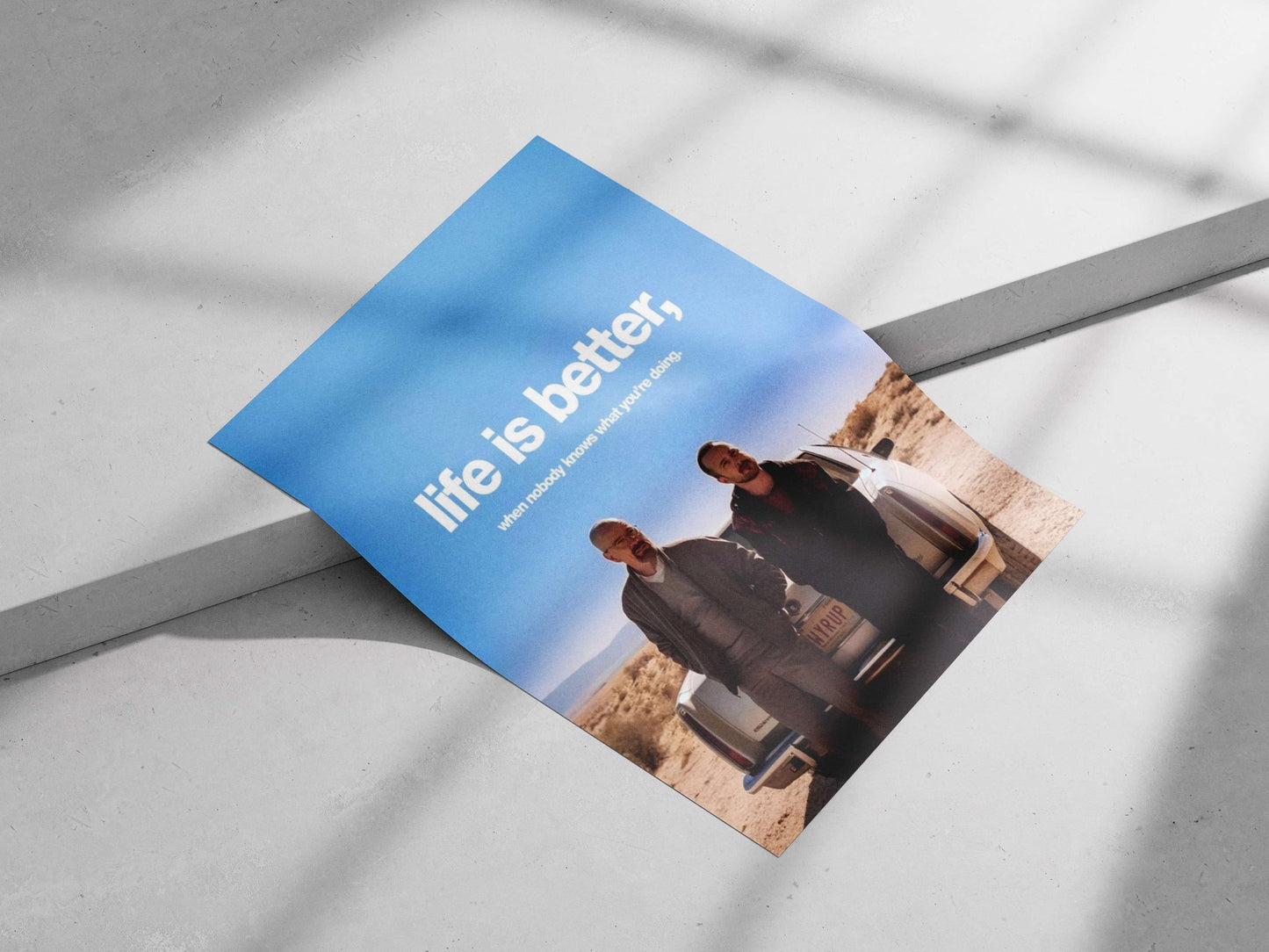 Walter White And Jesse Pinkman 2018 Modern Cinematic Poster – Desert Landscape Wall Art