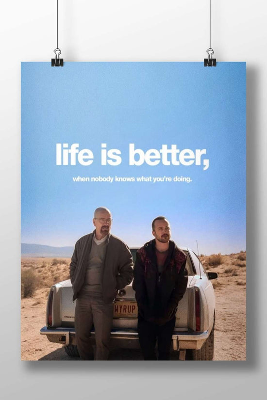 Walter White And Jesse Pinkman 2018 Modern Cinematic Poster – Desert Landscape Wall Art