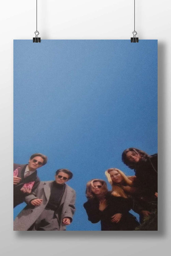 The cast of the TV series "Friends" (Ross Geller, Monica Geller, Chandler Bing, Phoebe Buffay,