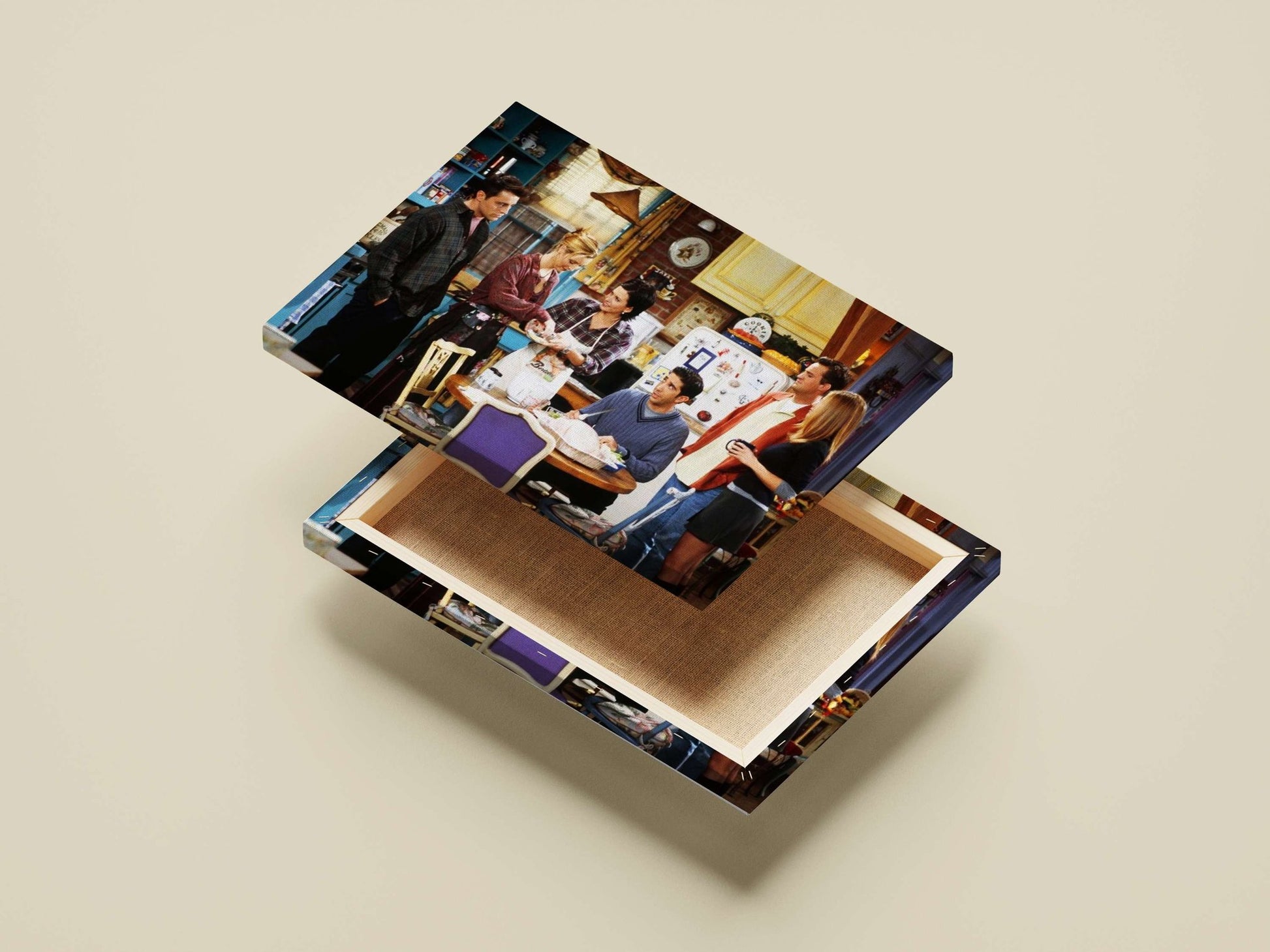 The ensemble cast of the sitcom "Friends" (Ross, Rachel, Monica, Chandler, Joey, Phoebe) Main Subject: The ensemble cast of