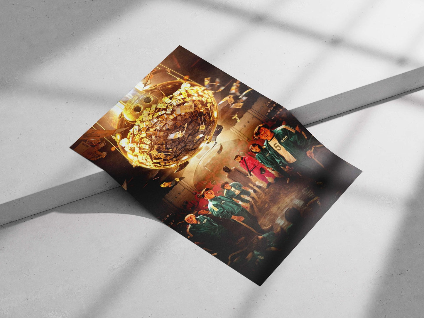 Squid Game franchise characters Main Subject: Squid Game franchise characters Matte poster print — Gaming wall art India |