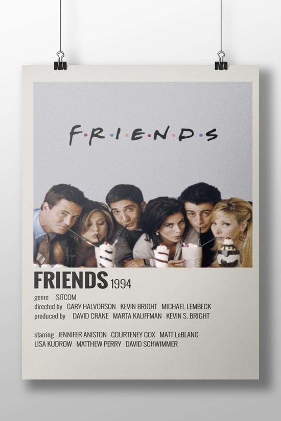 The TV show franchise "Friends" (1994) with real cast names (Jennifer Aniston, Courteney Cox, Matt LeBlanc, Lisa Kudrow,