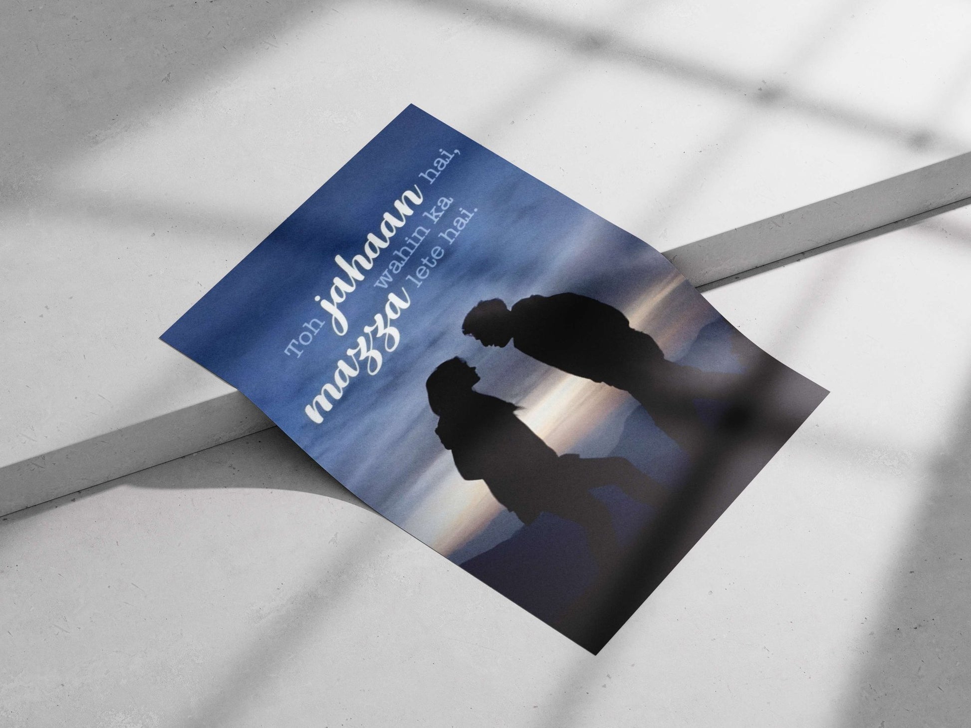 Silhouetted couple Silhouette Couple - Noir Art Poster