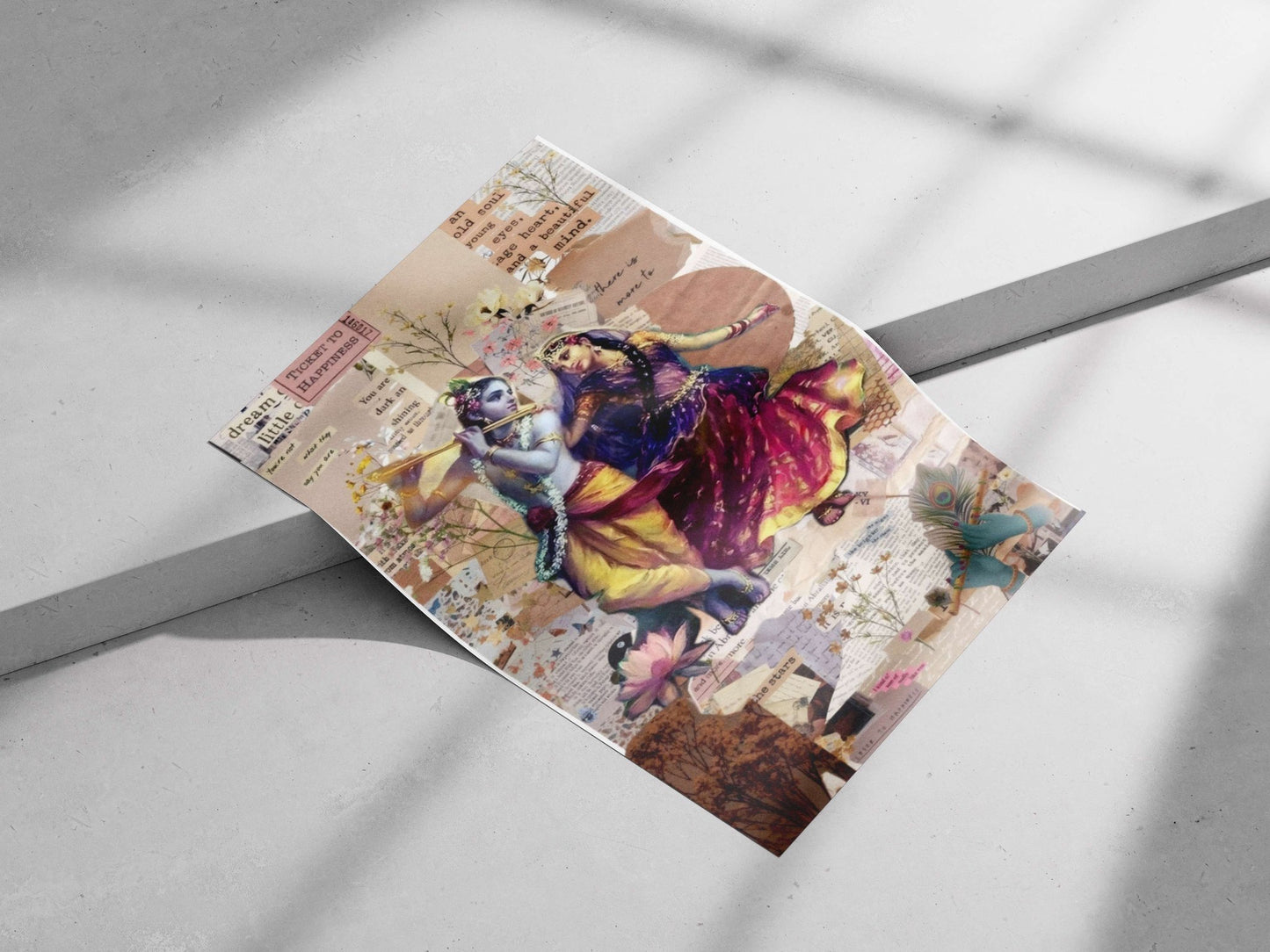 Krishna and Radha (Hindu deities) Krishna And Radha - Divine Love Poster