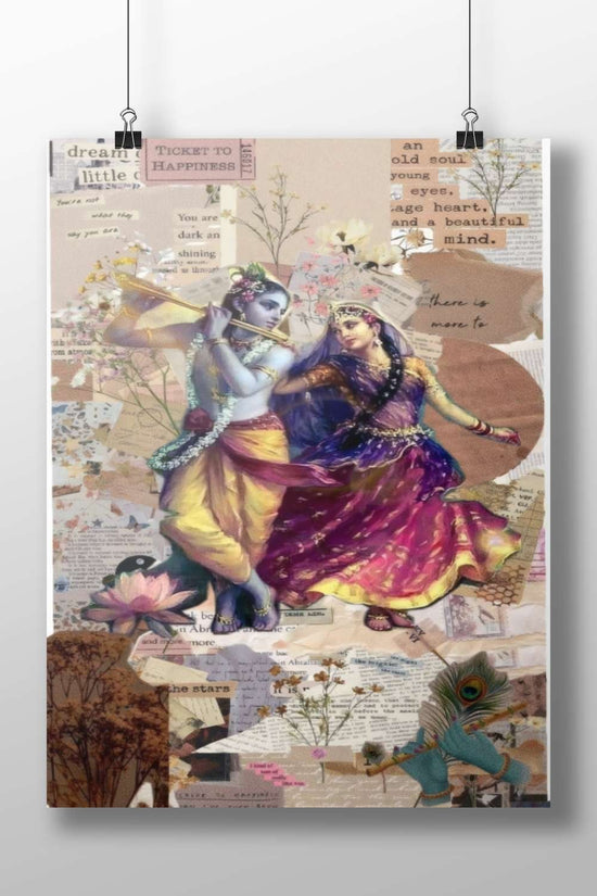 Krishna and Radha (Hindu deities) Krishna And Radha - Divine Love Poster