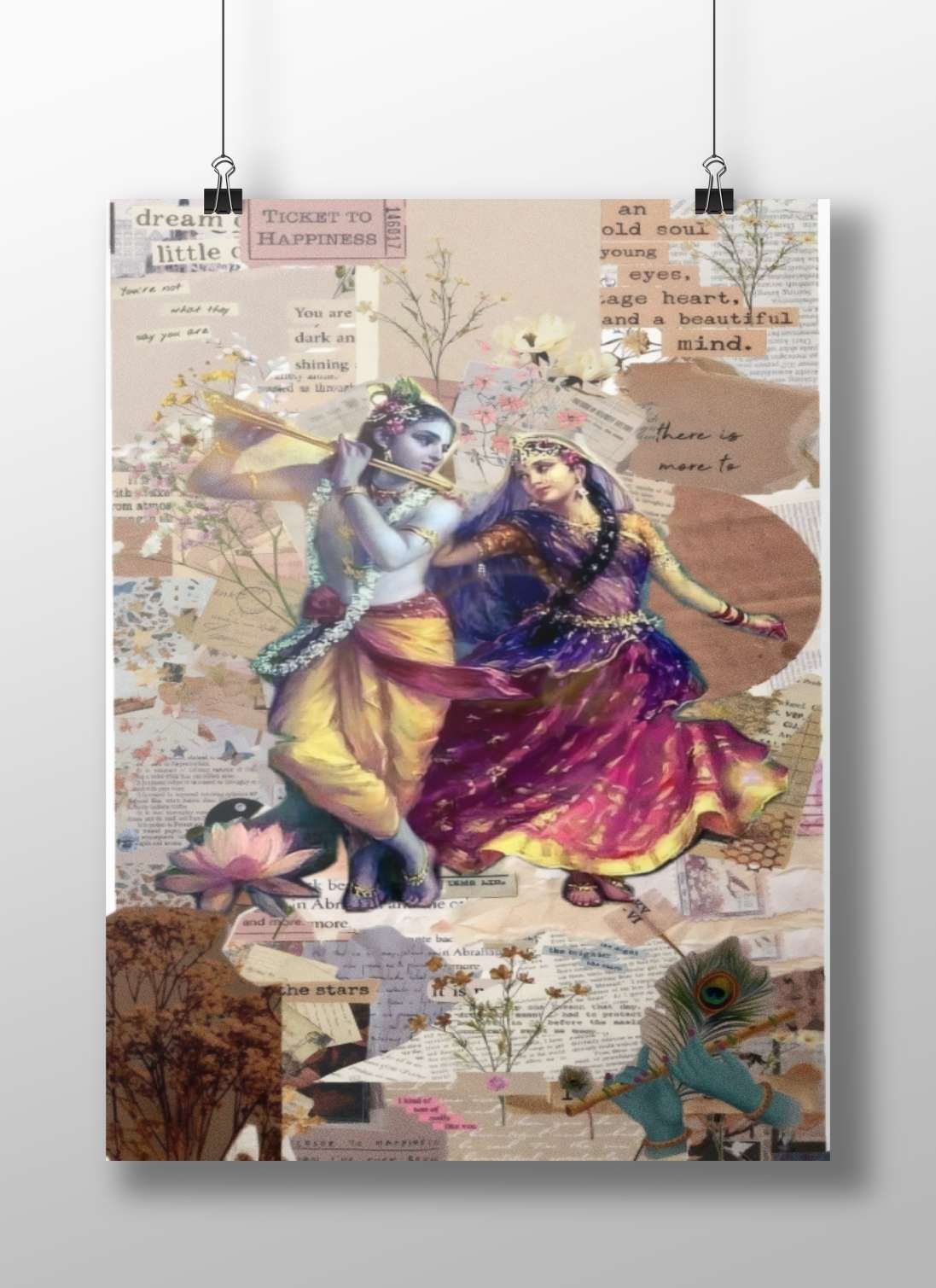 Krishna and Radha (Hindu deities) Krishna And Radha - Divine Love Poster