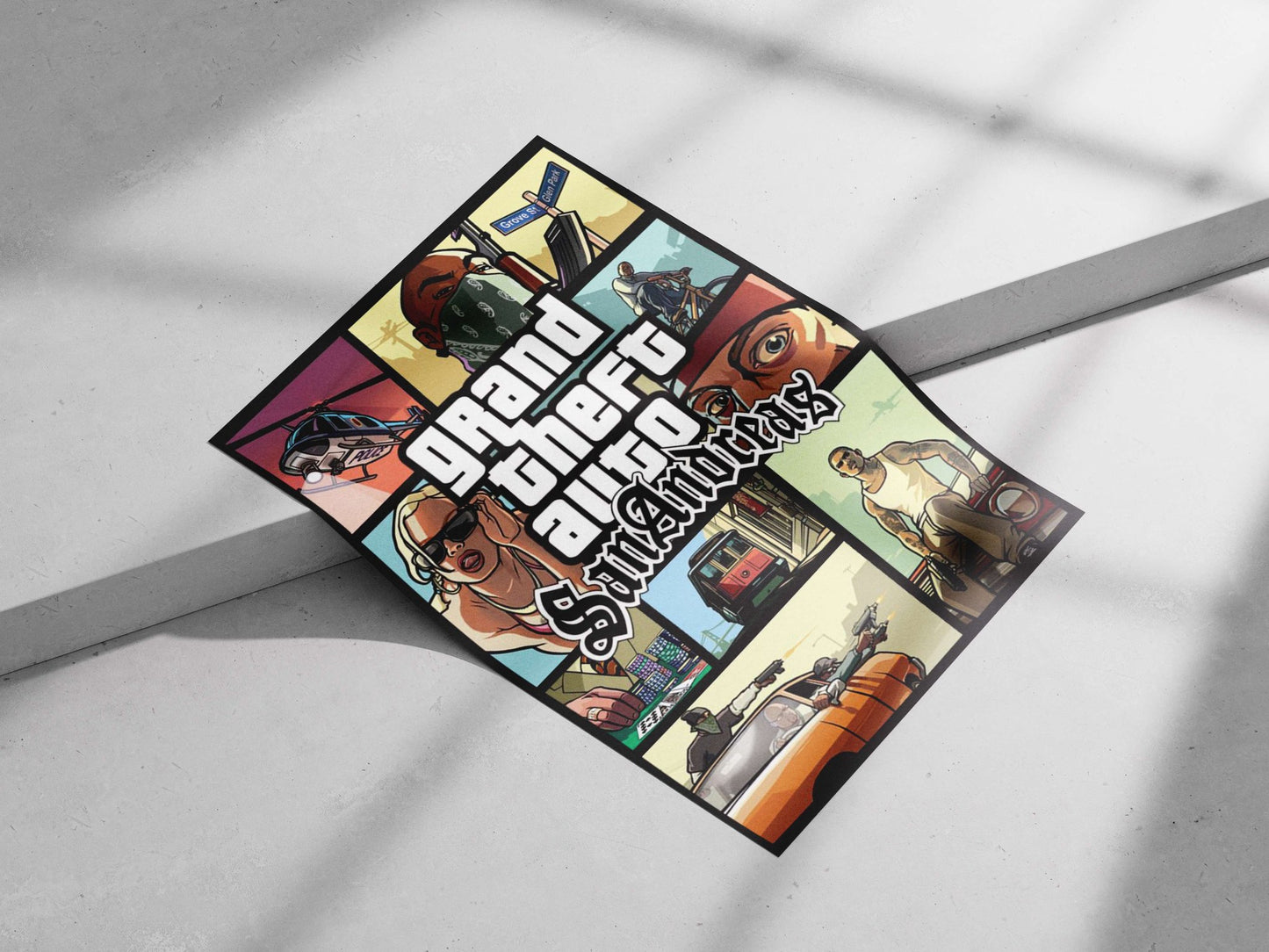 Grand Theft Auto: San Andreas Main Subject: Grand Theft Auto: San Andreas Matte poster print — Gaming wall art India |