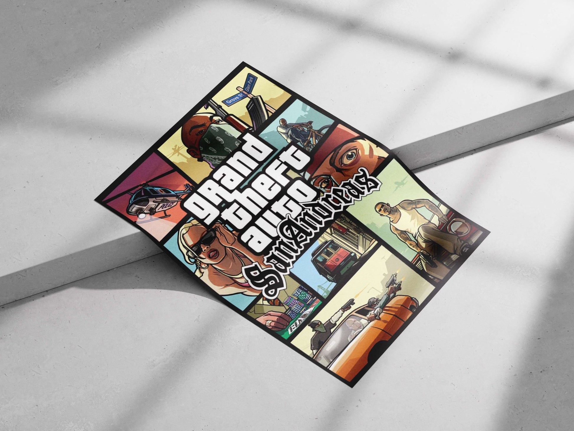 Grand Theft Auto: San Andreas Main Subject: Grand Theft Auto: San Andreas Matte poster print — Gaming wall art India |