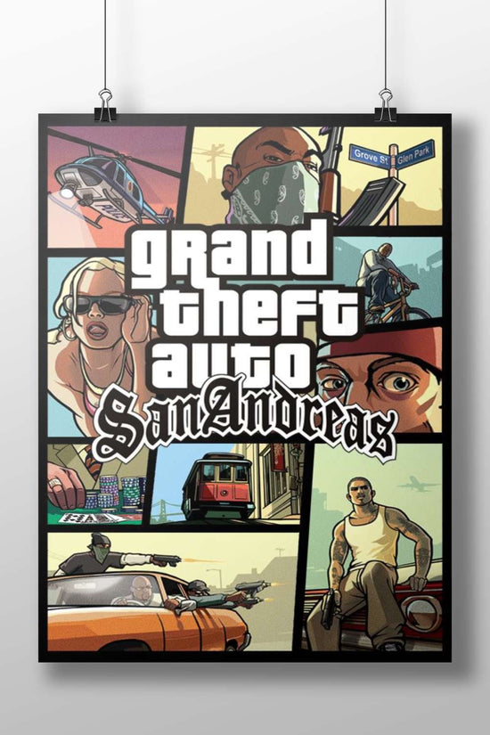 Grand Theft Auto: San Andreas Main Subject: Grand Theft Auto: San Andreas Matte BoizzBoard rigid print — Gaming wall art