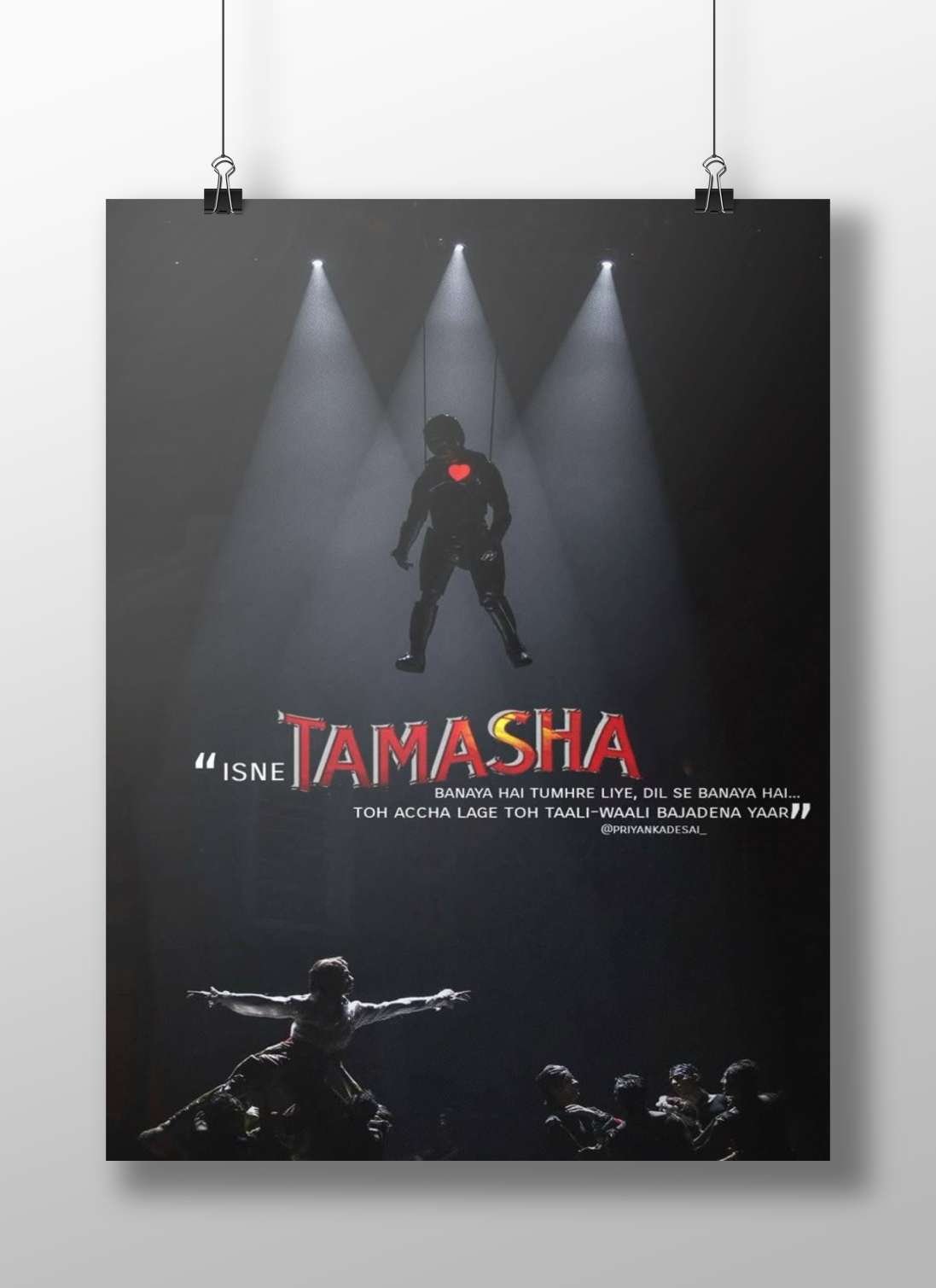 Bollywood film Tamasha Main Subject: Bollywood film Tamasha Matte BoizzBoard rigid print — Bollywood wall art India |
