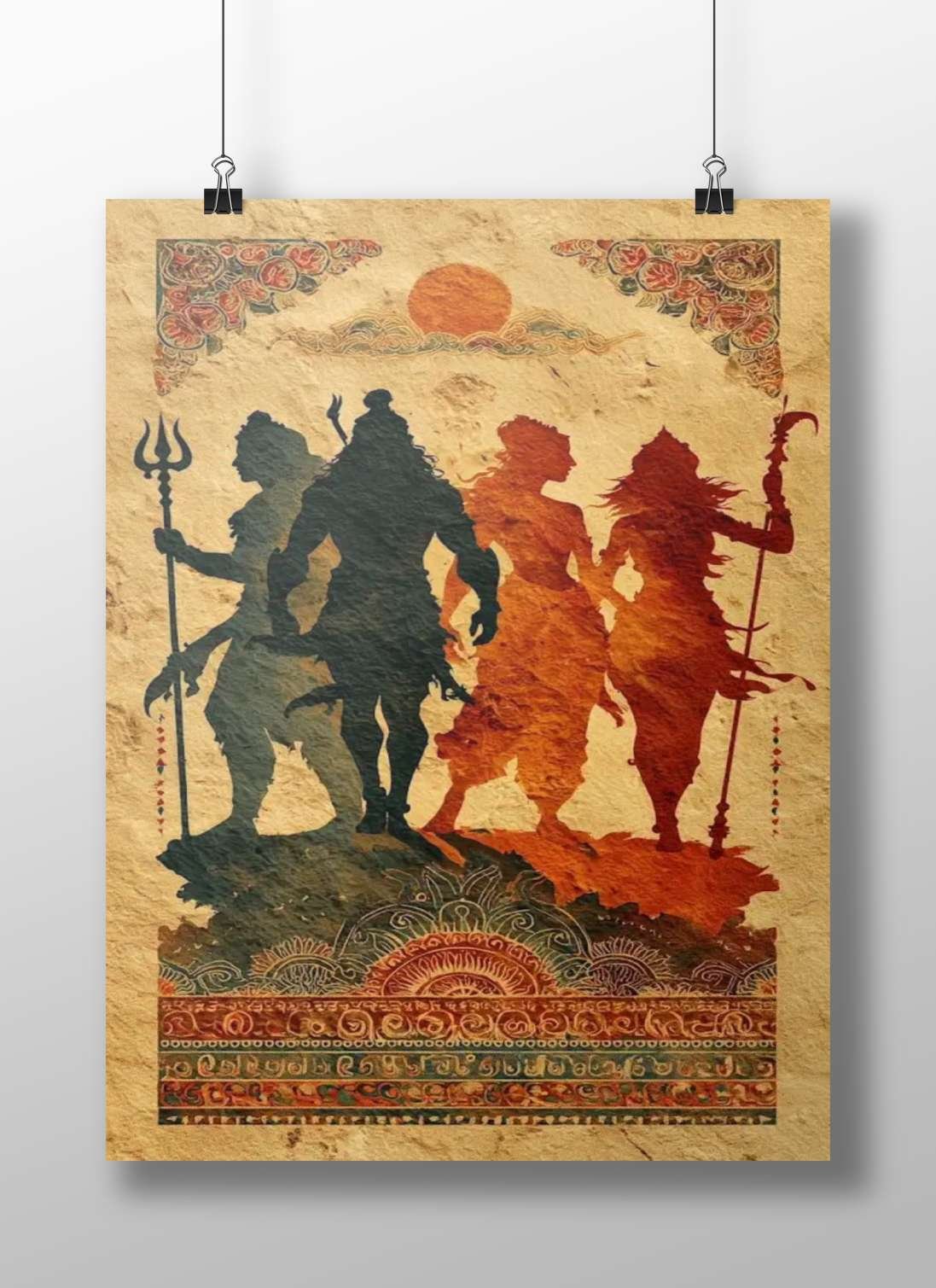 Ganesha, Shiva, Vishnu, and Durga (Hindu deities) Main Subject: Ganesha, Shiva, Vishnu, and Durga (Hindu deities) Matte