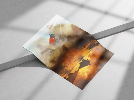 Superman (DC Comics superhero) Main Subject: Superman (DC Comics superhero) Matte poster print — Superhero wall art India |