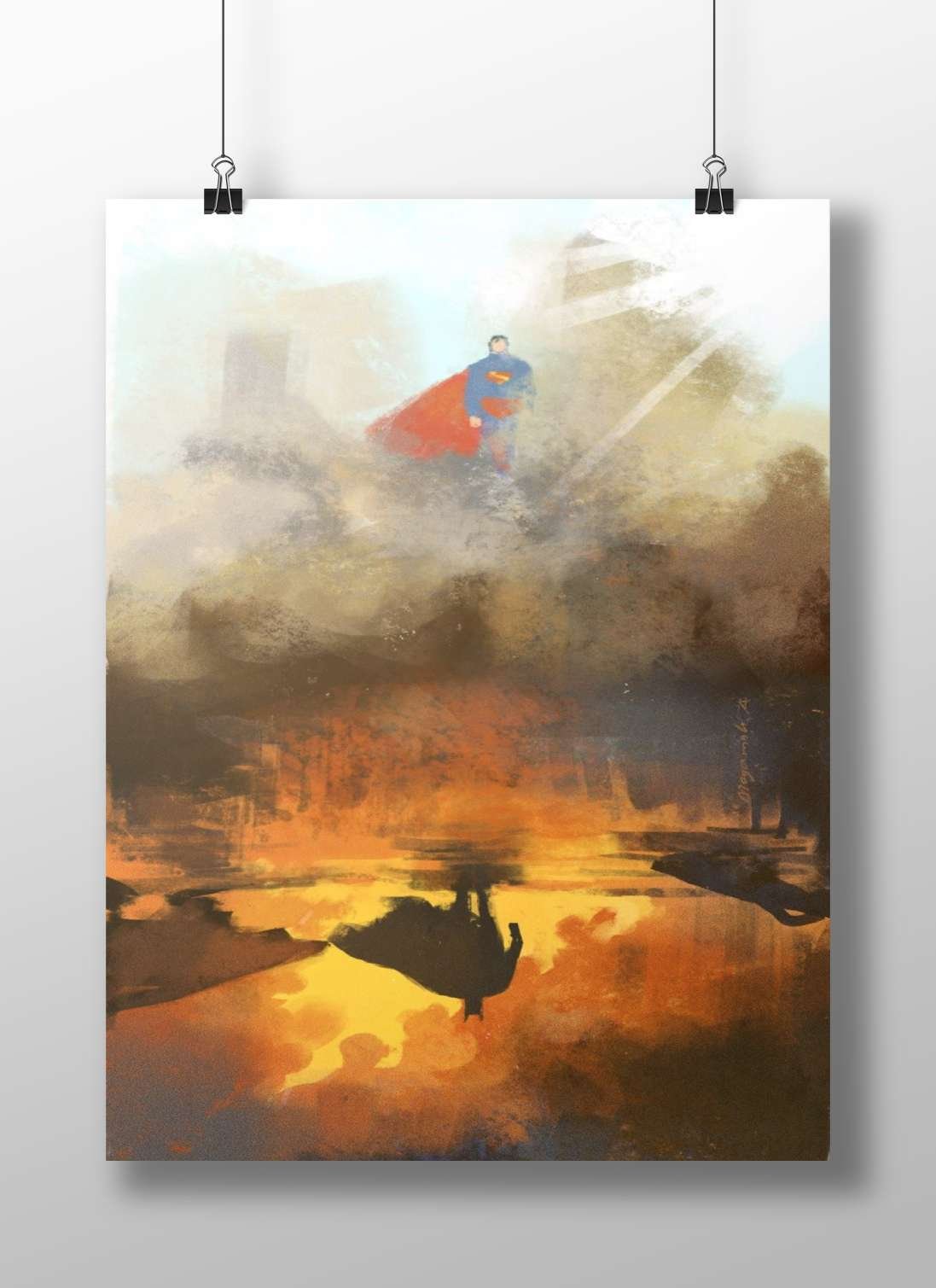 Superman Main Subject: Superman Matte BoizzBoard rigid print — Hollywood wall art India | PosterBoizz