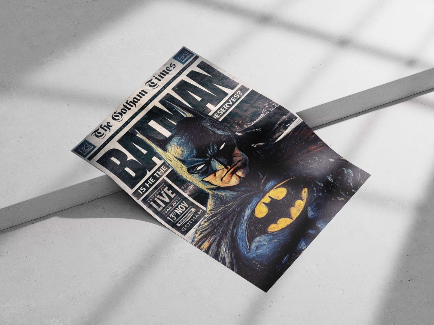 Batman (DC Comics character) Main Subject: Batman (DC Comics character) Matte poster print — Superhero wall art India |