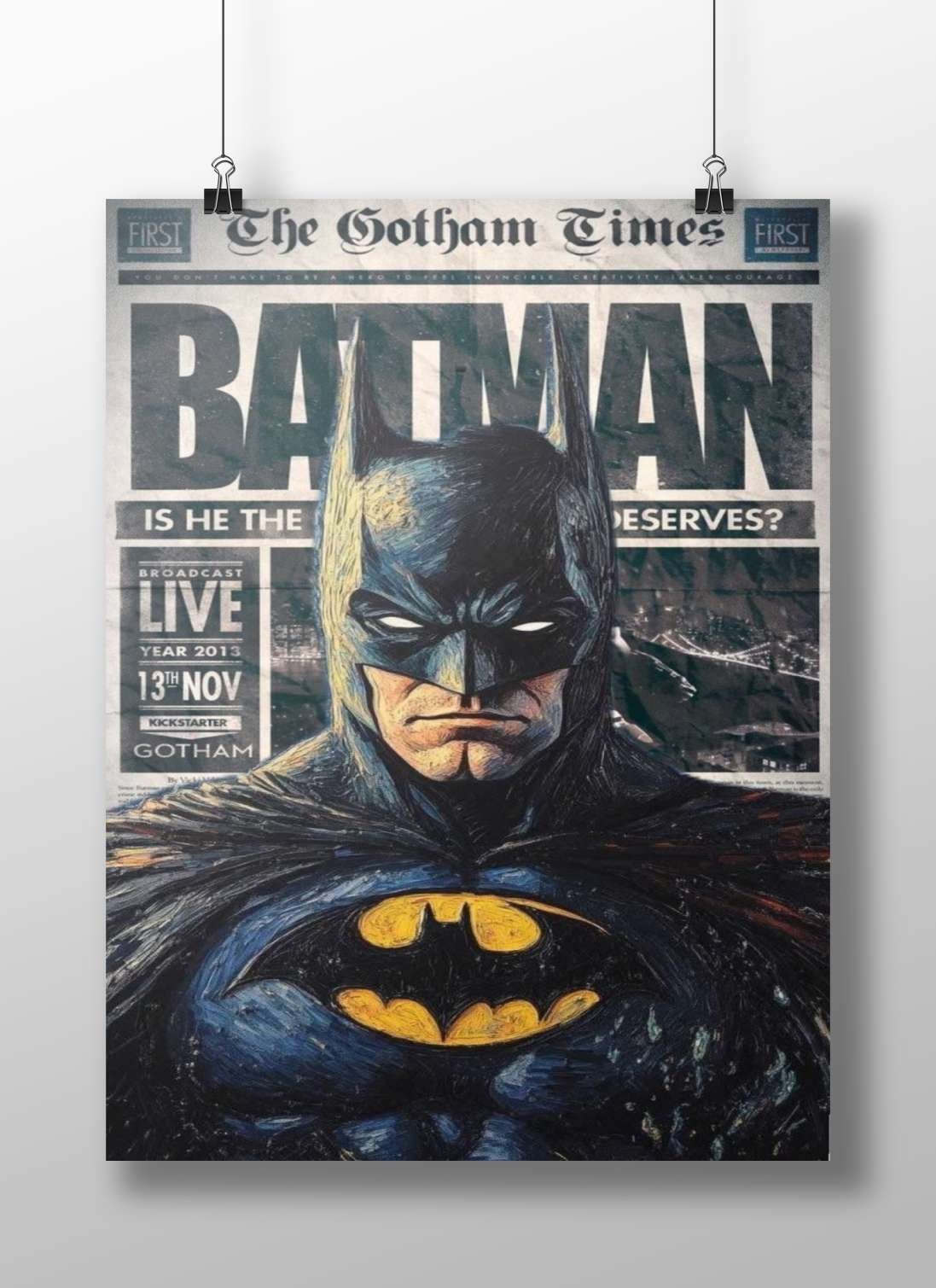 Batman (DC Comics character) Main Subject: Batman (DC Comics character) Matte BoizzBoard rigid print — Superhero wall art