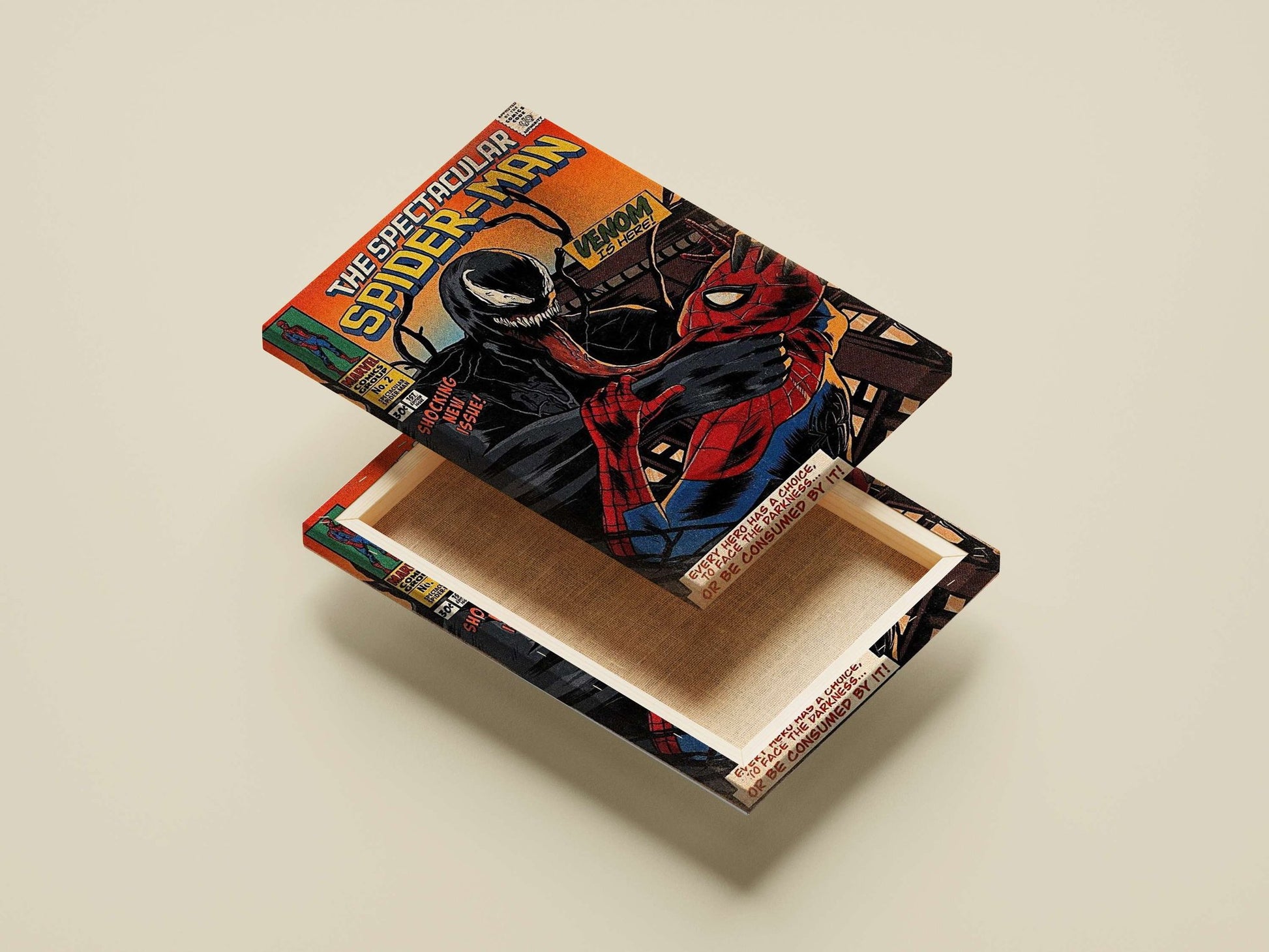 Spider-Man and Venom Main Subject: Spider-Man and Venom Canvas wall art — Superhero wall art India | PosterBoizz