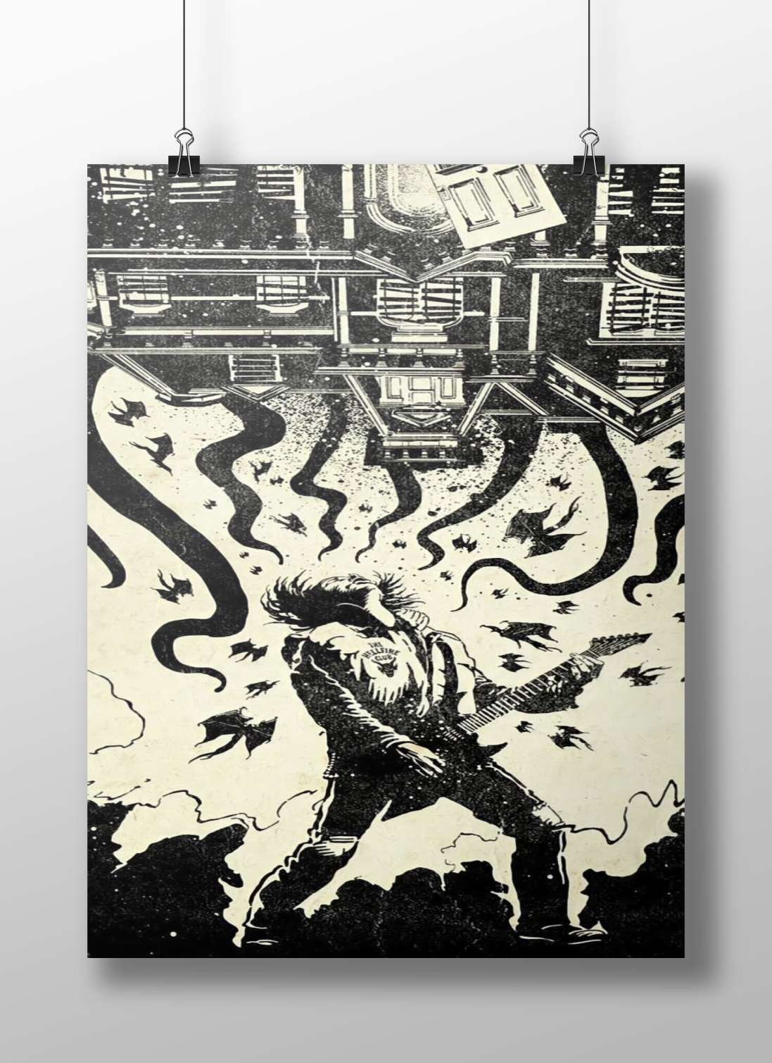 The Hellfire Club guitarist Main Subject: The Hellfire Club guitarist Matte BoizzBoard rigid print — Art wall art India |